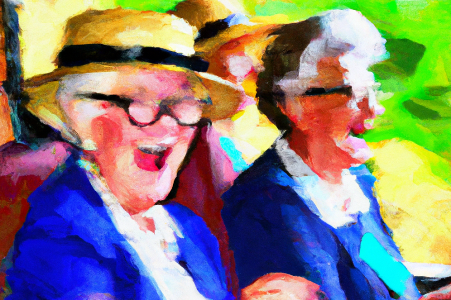 ladies on bus laughing, created with dall-e-2