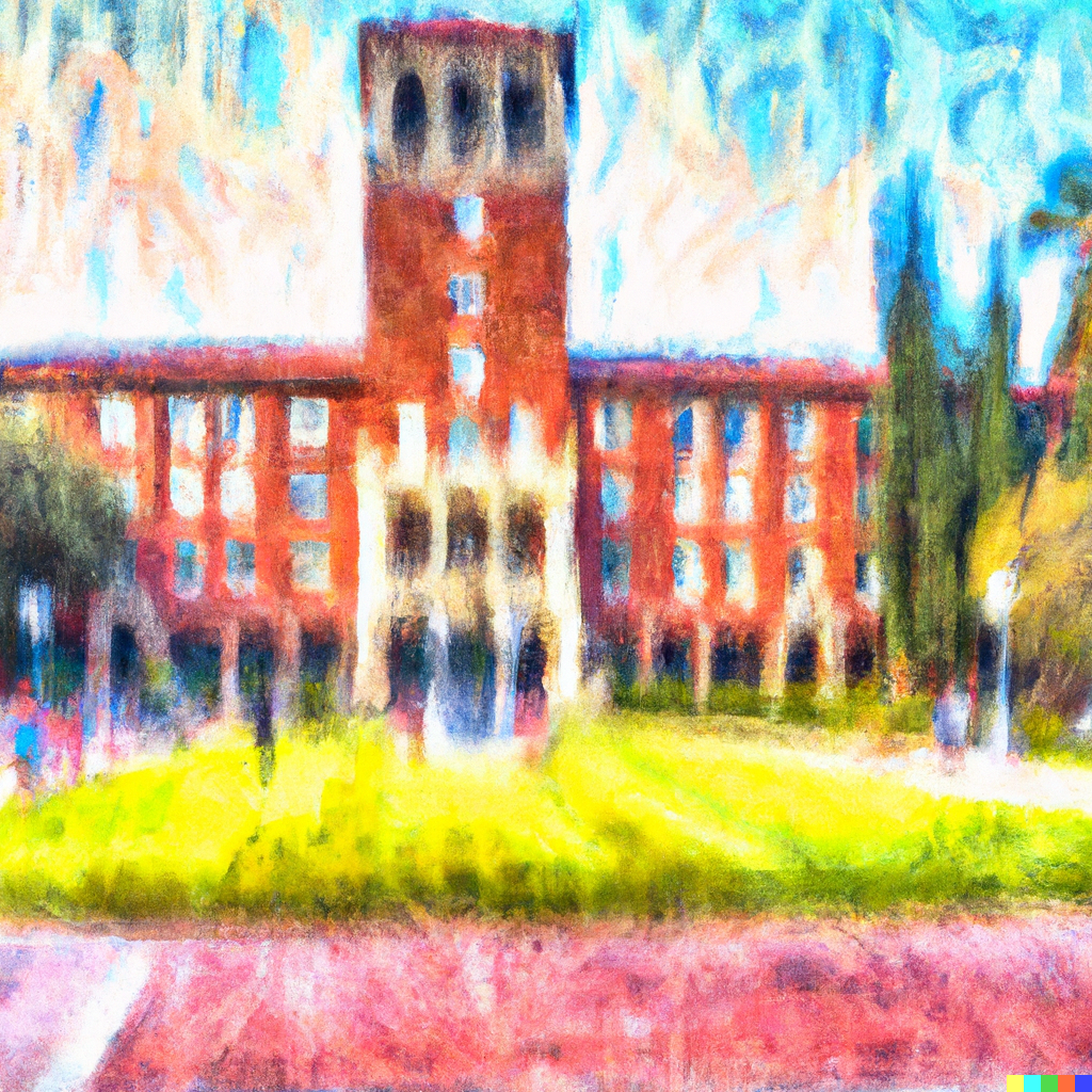 university of southern california as imagined by Dall-e-2. do you know that college name in French? it's not just USC